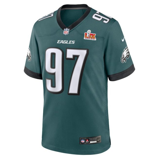 Moro Ojomo #97 Philadelphia Eagles Super Bowl LIX YOUTH Jersey - Midnight Green - Image 2