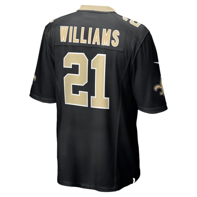 Jamaal Williams 21 New Orleans Saints Men Game Jersey - Black - Image 3