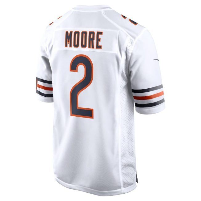 D.J. Moore 2 Signed Chicago Bears Road Game Men Jersey - White - Image 3