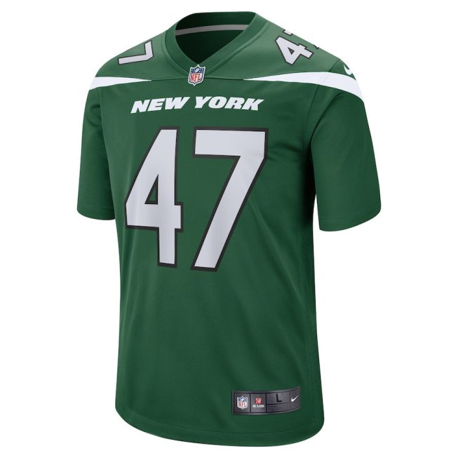 Bryce Huff 47 New York Jets Men Game Jersey - Gotham Green - Image 2