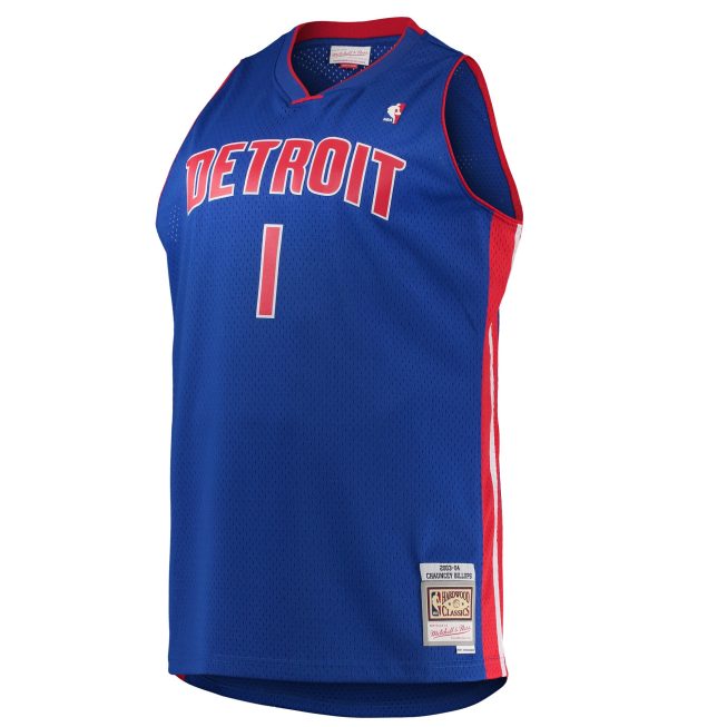 Chauncey Billups Detroit Pistons Mitchell & Ness 2003/04 Big & Tall Hardwood Classics Swingman Jersey - Blue - Image 2