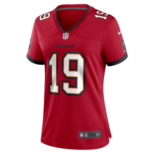 David Moore 19 Tampa Bay Buccaneers Women Game Jersey - Red - Image 2