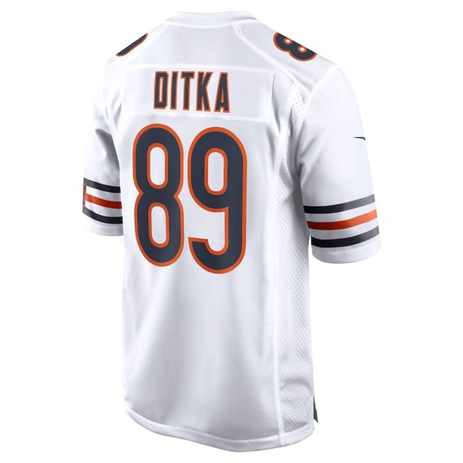 Mike Ditka 89 Chicago Bears Men Retired Game Jersey - White - Image 3