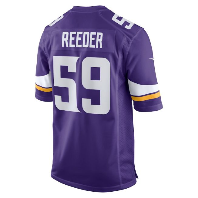 Troy Reeder 59 Minnesota Vikings Men Game Jersey - Purple - Image 3