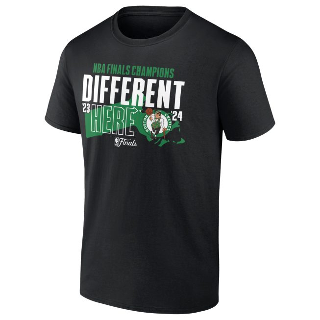 Boston Celtics 2024 Finals Champions Different Here Unisex T-Shirt V2 - Black - Image 2
