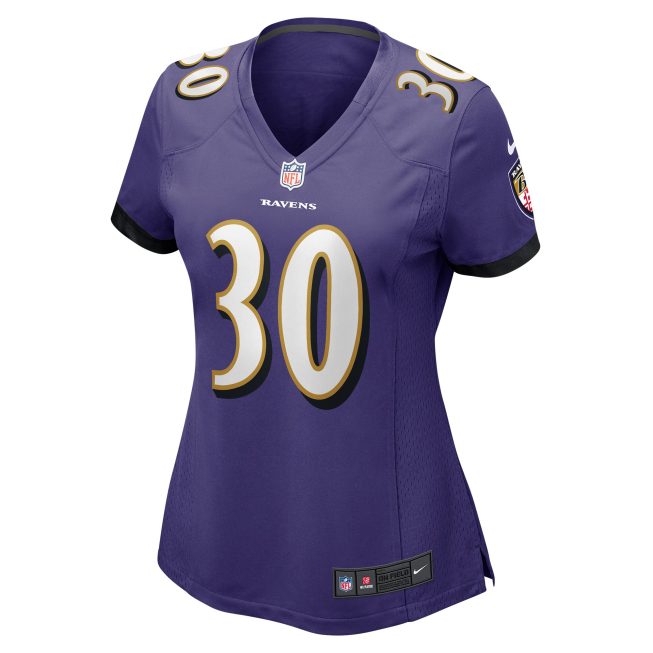 Trenton Simpson Baltimore Ravens Women's Game Jersey - Purple - Image 2