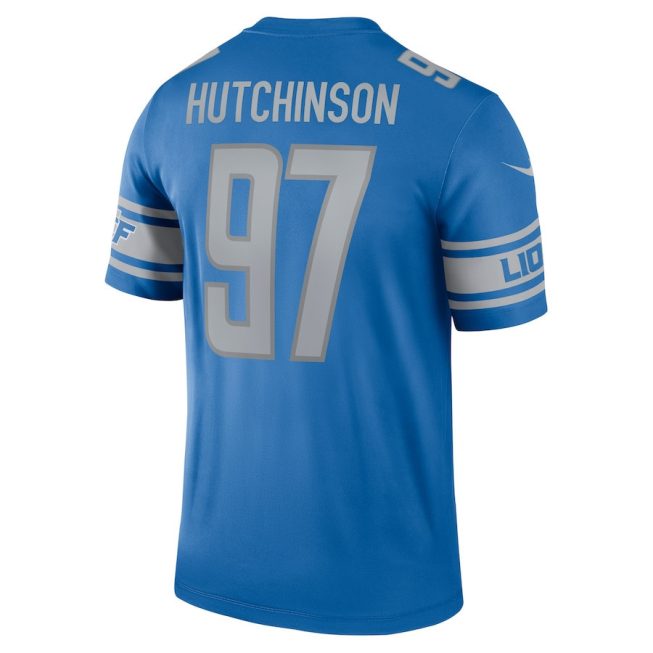 Aidan Hutchinson 97 Detroit Lions Men's Legend Jersey - Blue - Image 3