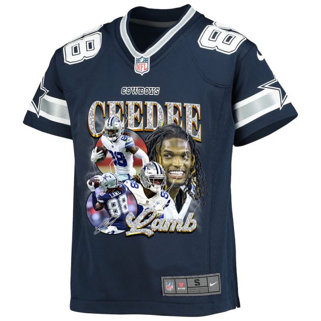 CeeDee Lamb 88 Dallas Cowboys Cee Works Hard Home Game YOUTH Jersey - Image 2