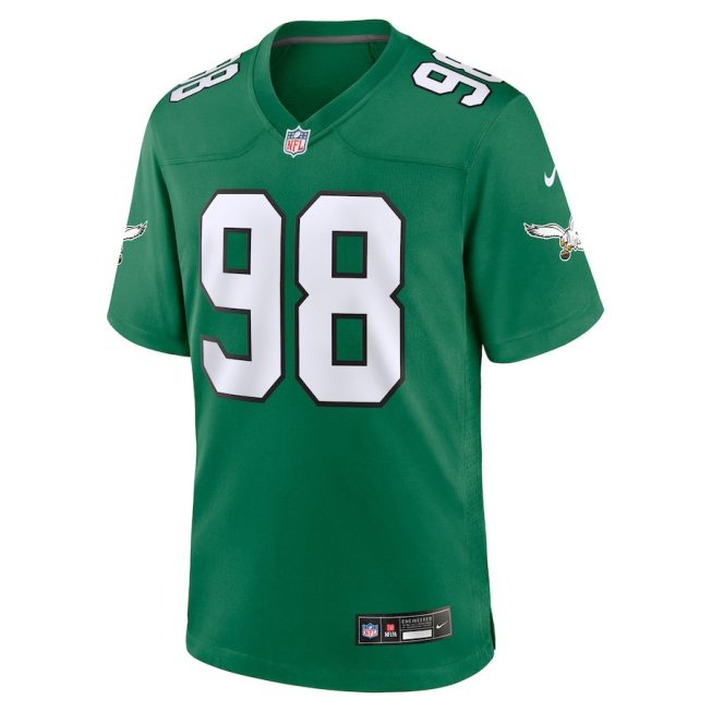 Jalen Carter 98 Philadelphia Eagles Alternate Game Men Jersey - Kelly Green - Image 2