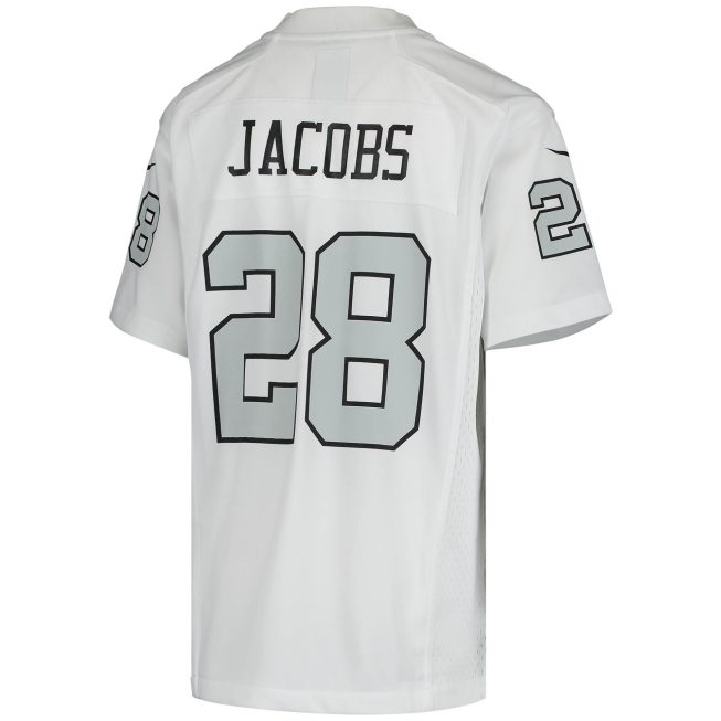 Josh Jacobs Las Vegas Raiders Youth Color Rush Game Jersey - White - Image 3