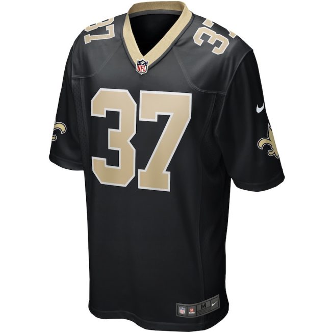 Steve Gleason 37 New Orleans Saints Men Game Retired Jersey - Black - Image 2