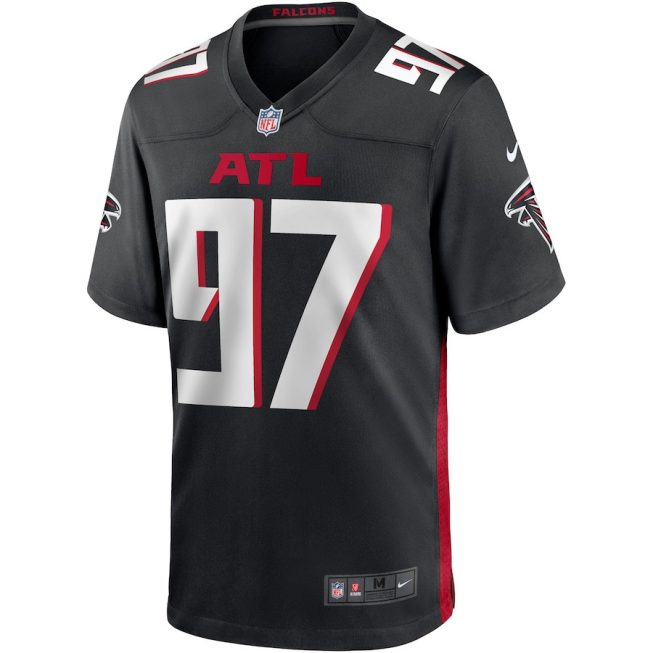 Grady Jarrett 97 Atlanta Falcons Men's Game Jersey - Black - Image 2