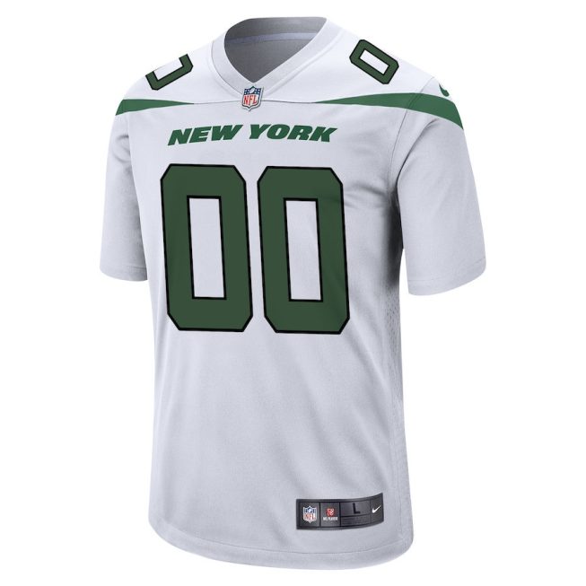 New York Jets YOUTH Custom Game Jersey - White - Image 2