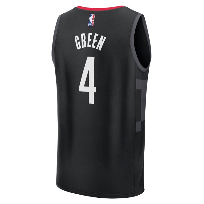 Jalen Green Houston Rockets Fanatics Fast Break Replica Player Jersey - Statement Edition - Black - Image 3