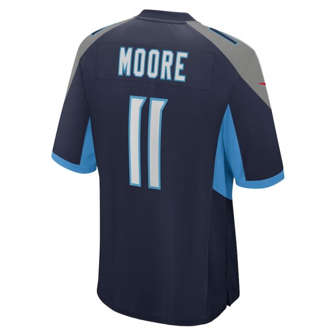 Chris Moore 11 Tennessee Titans Men Game Jersey - Navy - Image 3