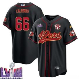 Mike Caliendo 66 Kansas City Chiefs Super Bowl LVIII Baseball Men Jersey - Black