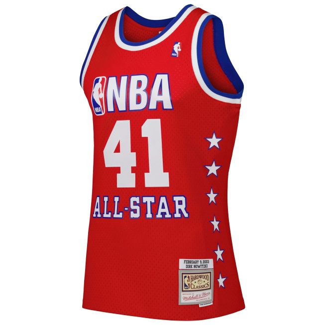 Dirk Nowitzki Western Conference Mitchell & Ness 2003 All Star Game Swingman Jersey - Red - Image 2