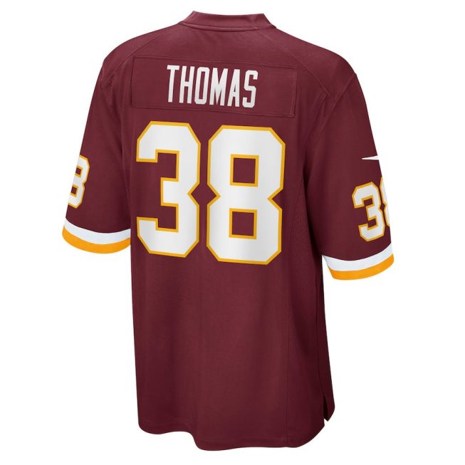 Simeon Thomas 38 Washington Commanders Team Men Game Jersey - Burgundy - Image 3