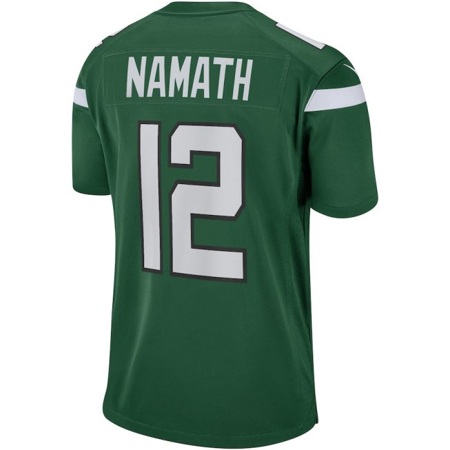 Joe Namath 12 New York Jets Men Game Retired Jersey - Gotham Green - Image 3