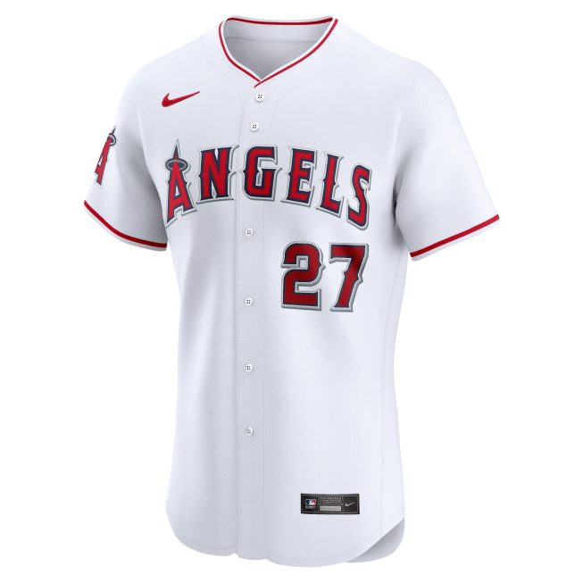 Mike Trout Los Angeles Angels Home Elite Player Jersey - White - Image 2