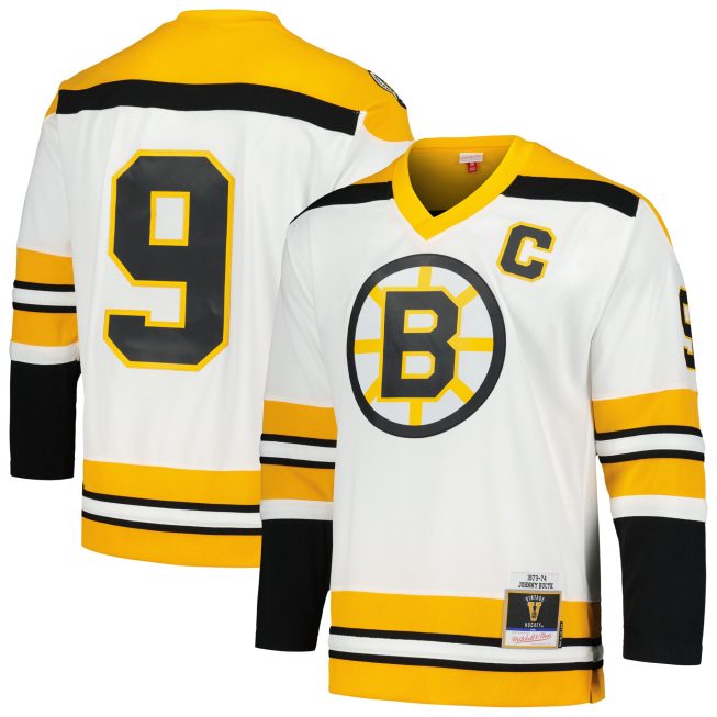Johnny Bucyk Boston Bruins Mitchell & Ness 1973/74 Blue Line Player Jersey - White