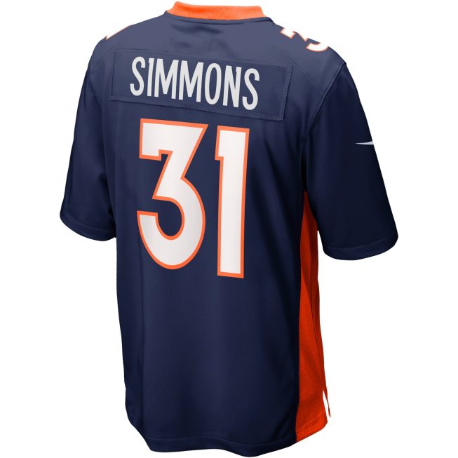 Justin Simmons Denver Broncos Alternate Game Jersey - Navy - Image 3