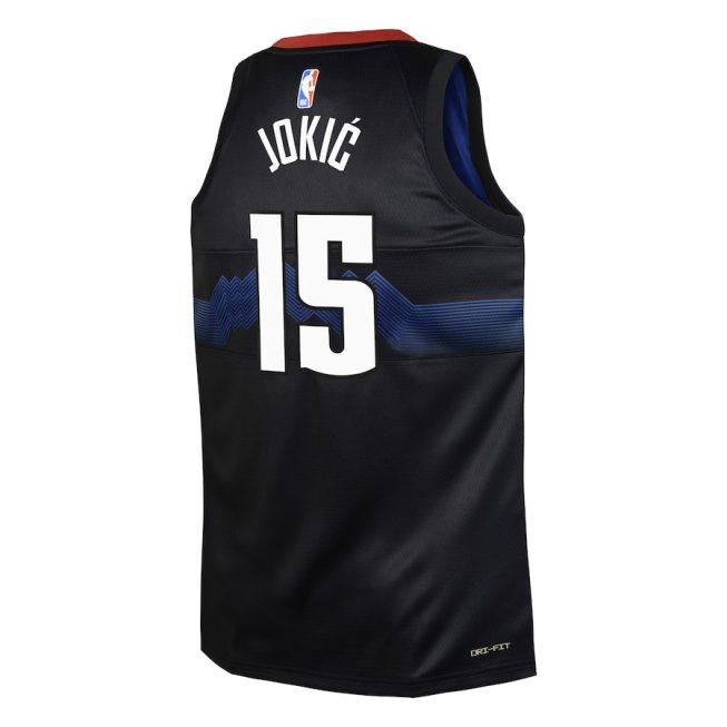Nikola Jokić 15 Denver Nuggets 2023/24 City Edition Swingman YOUTH Jersey - Black - Image 3