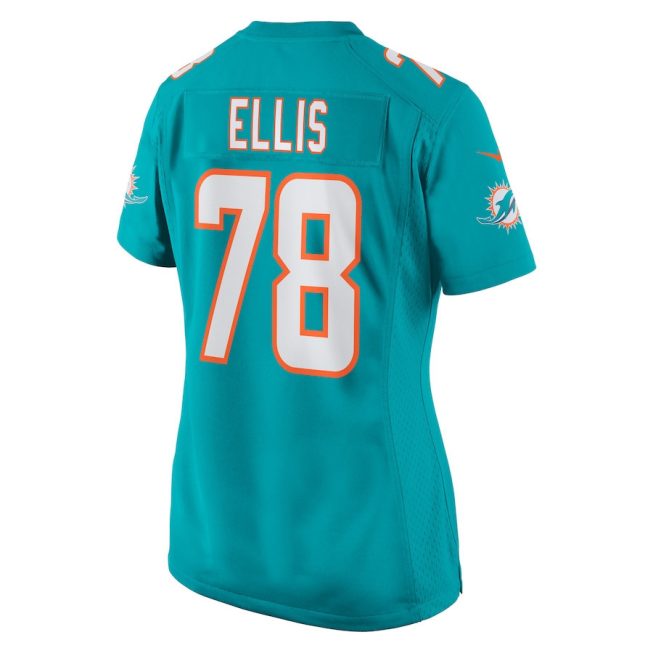 Justin Ellis 78 Miami Dolphins Women Game Jersey - Aqua - Image 3