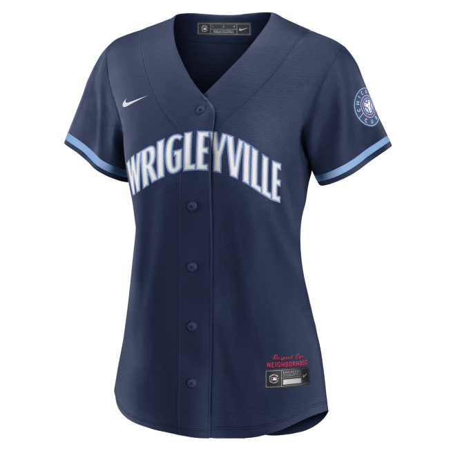 Chicago Cubs Women's City Connect Replica Jersey - Navy - Image 2