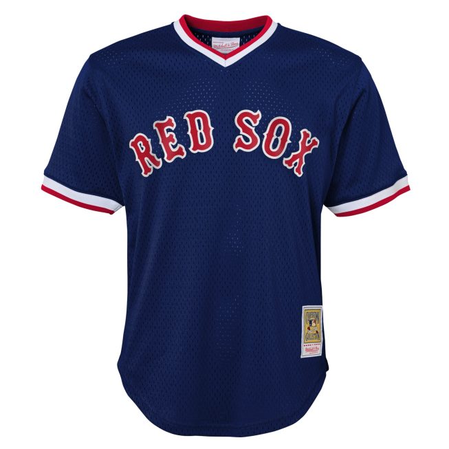 Ted Williams Boston Red Sox Mitchell & Ness Youth Cooperstown Collection Mesh Batting Practice Jersey - Navy - Image 2