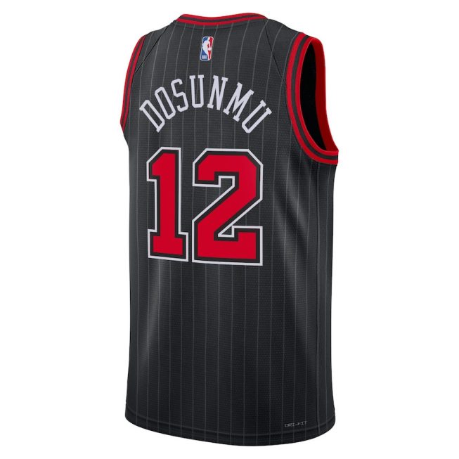 Ayo Dosunmu 12 Chicago Bulls Unisex Swingman Jersey - Statement Edition - Black - Image 3
