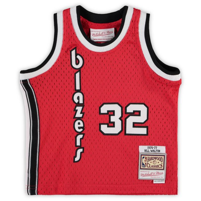 Bill Walton Portland Trail Blazers Mitchell & Ness Infant 1976/77 Hardwood Classics Retired Player Jersey - Red - Image 2