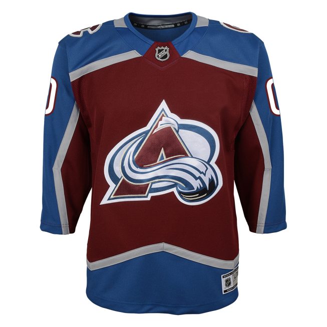 Colorado Avalanche Youth Home Premier Custom Jersey - Burgundy - Image 2