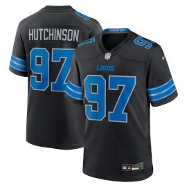 Aidan Hutchinson 97 Detroit Lions 2nd Alternate Game Jersey - Men, Black