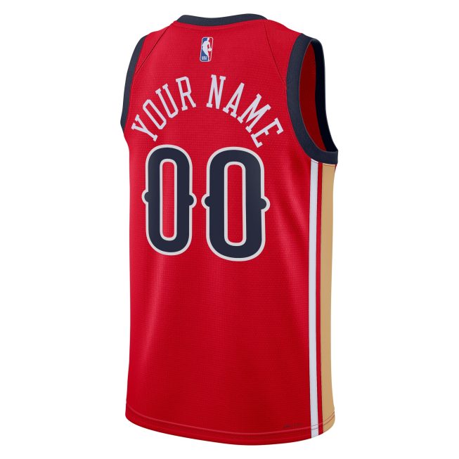 New Orleans Pelicans Jordan Brand Unisex Swingman Custom Jersey - Red - Statement Edition - Image 3
