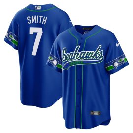 Geno Smith 7 Seattle Seahawks Throwback Men Jersey - Royal
