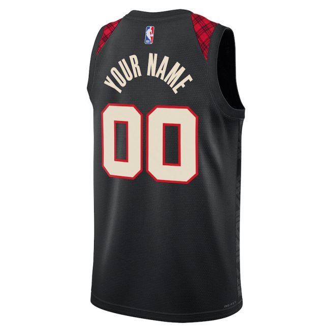 Portland Trail Blazers 2023/24 City Edition Swingman Custom Jersey - Black - Image 3