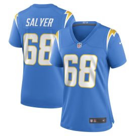 Jamaree Salyer 68 Los Angeles Chargers Women Game Jersey - Powder Blue