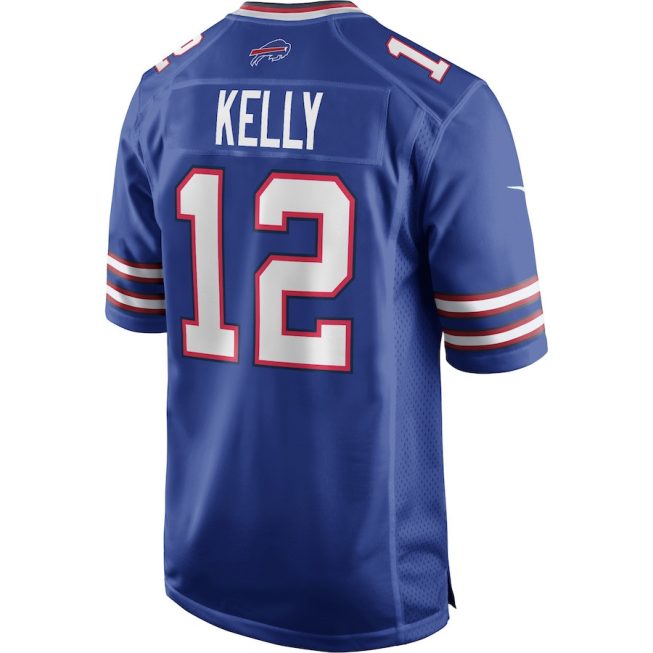 Jim Kelly 12 Buffalo Bills Men Game Retired Jersey - Royal - Image 3