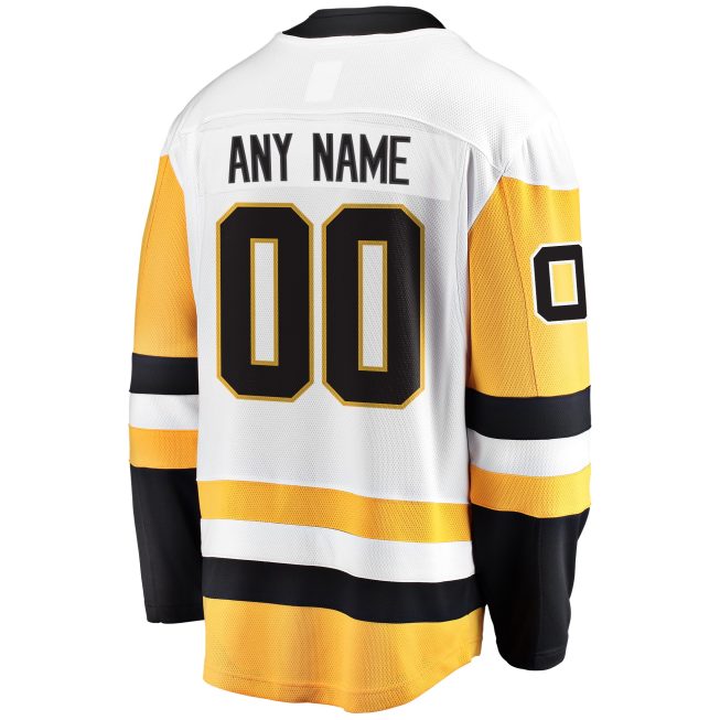 Pittsburgh Penguins Fanatics Away Breakaway Custom Jersey - White - Image 3