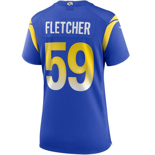 London Fletcher 59 Los Angeles Rams Women Game Retired Jersey - Royal - Image 3