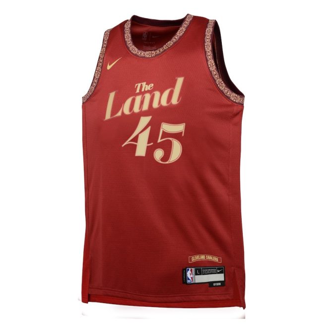 Donovan Mitchell 45 Cleveland Cavaliers 2023/24 City Edition Swingman YOUTH Jersey - Wine - Image 2