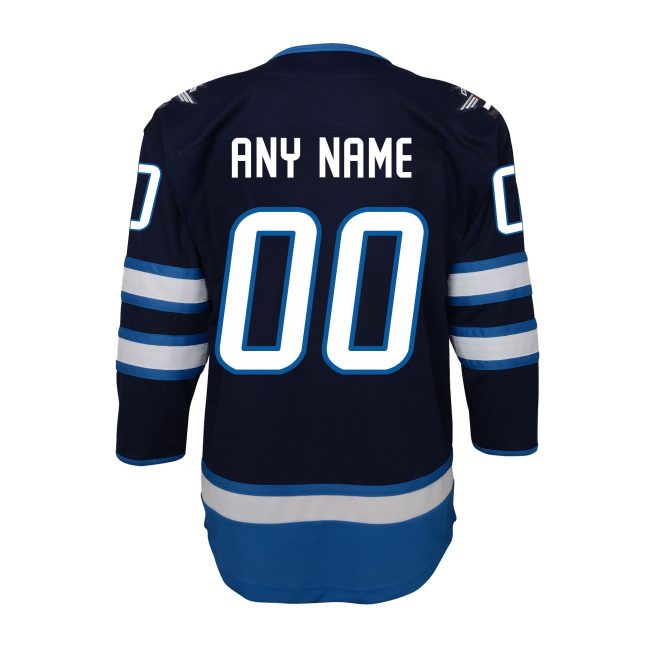 Winnipeg Jets Youth Home Premier Custom Jersey - Navy - Image 3