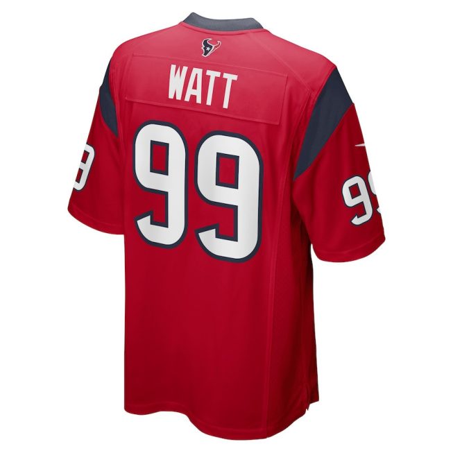 J.J. Watt 99 Houston Texans Men Retired Alternate Game Jersey - Red - Image 3