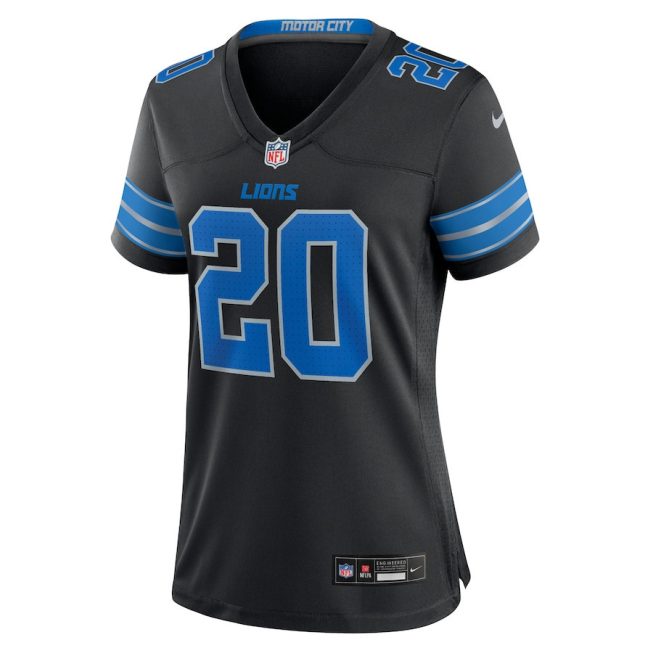 Barry Sanders 20 Detroit Lions Women's 2nd Alternate Retired Player Game Jersey - Black - Image 2