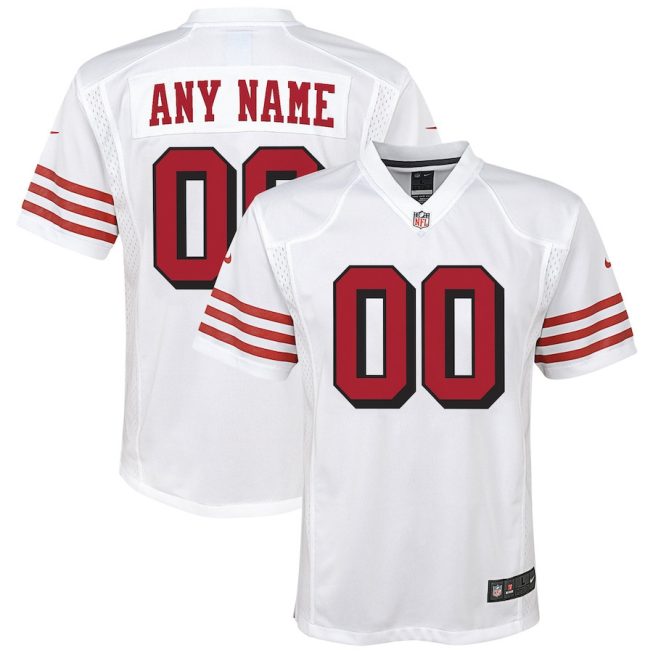 San Francisco 49ers Custom Alternate Game YOUTH Jersey - White
