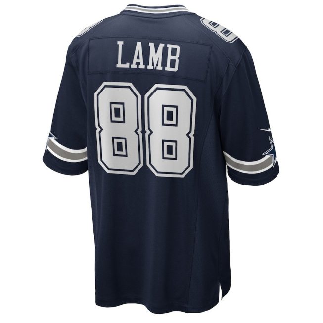 CeeDee Lamb 88 Dallas Cowboys Cee Works Hard Home Game Men Jersey - Navy - Image 3
