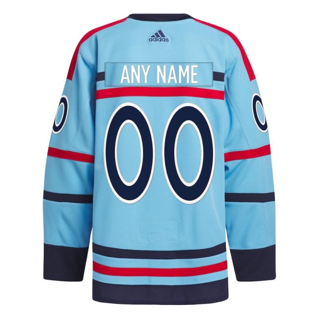 Winnipeg Jets Anniversary Primegreen Custom Men Jersey - Light Blue - Image 3