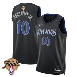 Tim Hardaway Jr. 10 Dallas Mavericks 2024 FINALS PATCH Swingman Jersey - City Edition - Black
