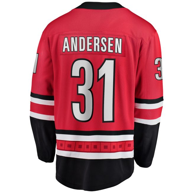 Frederik Andersen Carolina Hurricanes Fanatics Alternate Breakaway Player Jersey - Red - Image 3